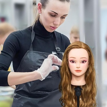 FGXY 80% Tréningová hlava pre vlasy, Sada modelovacích účesov a pevných svoriek a Sada neviditeľných