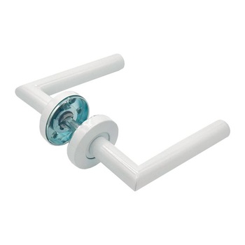 Micel - 05652 - Sada kľučiek s rozetou (53 mm) a pravouhlou pákou, povrchová úprava z nerezovej ocele,