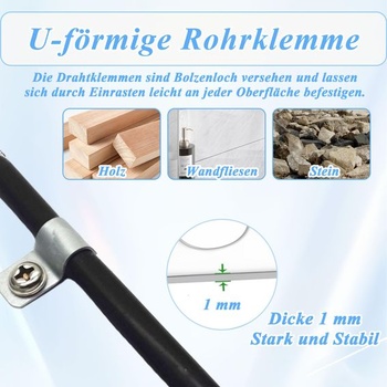 30 skrutkovacích káblových svoriek, Ø 9-10 mm, kovové káblové svorky s 30 skrutkami z nerezovej ocele,