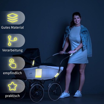 5dielna sada odraziek do kočíka – univerzálne odrazky do kočíka so suchým zipsom pre kočíky, jazdné