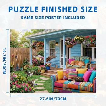 Nattork puzzle pre dospelých a deti, záhradný domček, farebné puzzle s 1000 dielikmi pre celú rodinu,