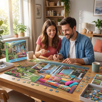 Nattork puzzle pre dospelých a deti, záhradný domček, farebné puzzle s 1000 dielikmi pre celú rodinu,