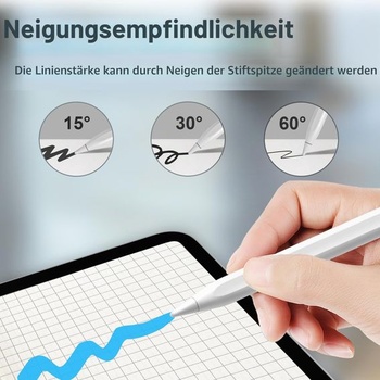 Ceruzka pre iPad 2018-2026, 15-minútová rýchlonabíjacia ceruzka pre iPad biela