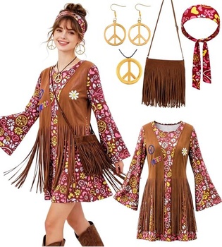 Dámsky kostým Kasahara Hippie so strapcami, crossbody…