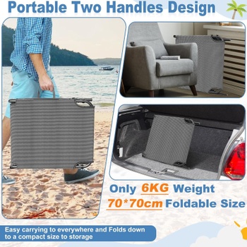 Skladacie ležadlo s tienidlom HW06317BG, nosnosť 100 kg, čierno / sivá