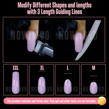 NOVO OVO Halloween Curved Dual Form, Zakrivené štvorcové dvojité formy na nechty na predĺženie
