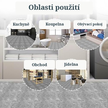 Samolepiace vinylové dlaždice JJ08828, 30 x 30 cm, 81ks, 7,5 m², sivá