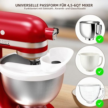 Nalievacia násypka pre KitchenAid, silikónová ochrana proti striekajúcej vode pre misy, bezpečná