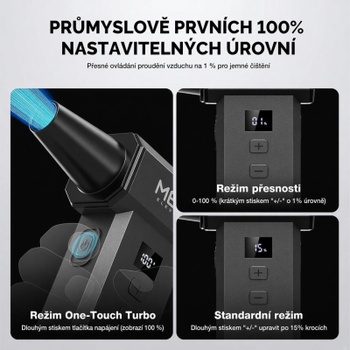 Prenosné dúchadlo ME-CA3, 220 000 RPM, čierne