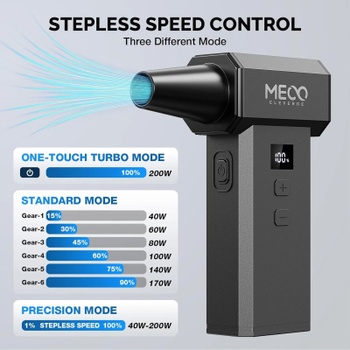 Prenosné dúchadlo ME-CA3, 220 000 RPM, čierne