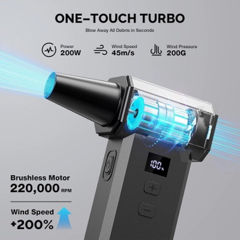 Prenosné dúchadlo ME-CA3, 220 000 RPM, čierne