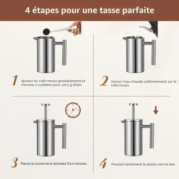 French press Wrobic 004S, 1500 ml