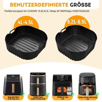 2 ks príslušenstvo do fritézy Cosori 5,5 l, 6 l, 6,2 l, príslušenstvo do silikónovej formy pre