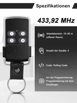 Diaľkové ovládanie garážových brán 433,92 MHz, ručný vysielač pre otvárač garážových brán kompatibilný