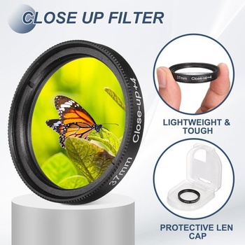 PATIKIL 77mm filter pre detailné zábery, makro filter pre objektív +4 dioptrie, čierny