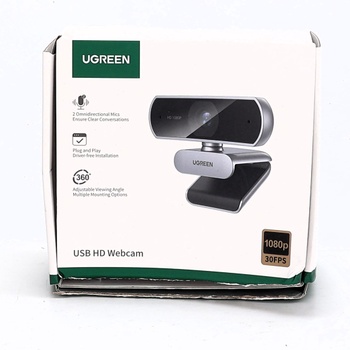 UGREEN Webcam Full HD 1080P/30fps USB A webkamera s mikrofónom pre PC, automatická korekcia svetla,