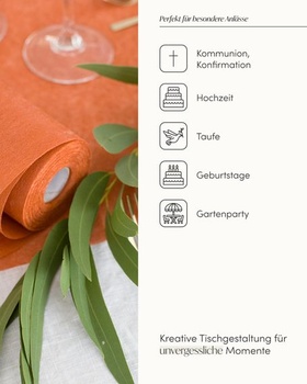 100% netkaný běhoun z moselské netkané textilie, v terakotové barvě (30 cm x 25 m), terakotový