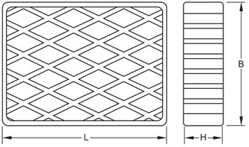 KS Tools 160.0478 Gumová podložka 03 pre zdvíhacie plošiny, 160 x 120 x 40 mm
