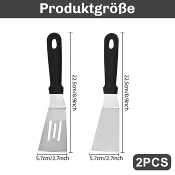Sada 2 nerezových špachtlí, Malé/mini servírovacia špachtľa, Ploché kovové špachtle na varenie a