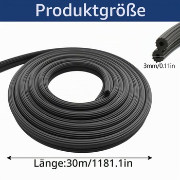 30 metrov Ø3,0mm keder páska, gumový keder, gumová šnúra, čierna gumová keder páska pre keder, sieťka