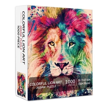 1000dielne puzzle pre dospelých, farebné puzzle lev so zvieratami, 1000dielne puzzle pre dospelých s fantasy