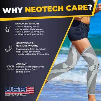 Bandáž na nohy a kolená NEOtech Care - úplet z bambusových vlákien - elastická a priedušná - stredná