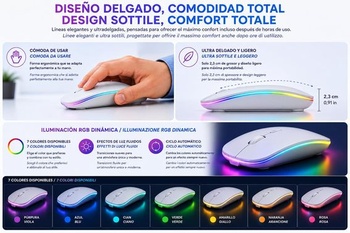 Bezdrôtová myš Generico, dobíjacia, Bluetooth, 2,4 GHz, USB, duálny režim pre notebook, univerzálny,