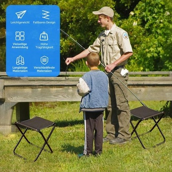 Kempingová stolička, přenosná skládací stolička, nosnost 100 kg (220 liber), mini skládací stolička