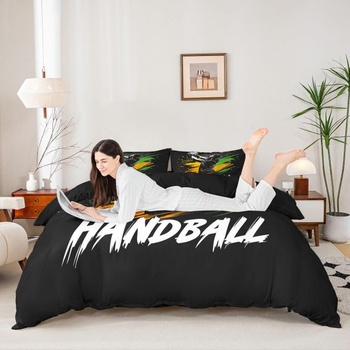Pánske obliečky Homewish Handball 135x200 čierna žltá zelená 135*200+80*80*1
