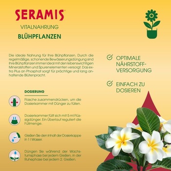 Seramis Vital Food for Flowering Plants, 500 ml – Kvetinové hnojivo na optimálny rast rastlín,