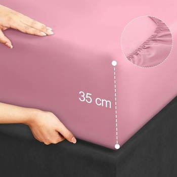 Utopia Bedding 4dielna sada prestieradiel, 150x200cm, ružová | 2 obliečky na vankúše 50x75cm