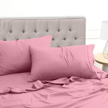 Utopia Bedding 4dielna sada prestieradiel, 150x200cm, ružová | 2 obliečky na vankúše 50x75cm