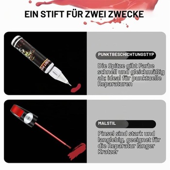 2 červené fixky na farbu, každé s objemom 24 ml, perfektné krytie a rýchle schnutie