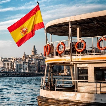 Runesol Španielska vlajka, 3 x 5, 91x152 cm, Španielsky prápor, 4 priechodky, mosadzná priechodka v