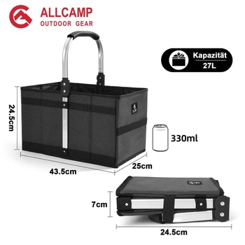 Skládací nákupní košík ALLCAMP 27L černý (43,5 x 25 x 24,5 cm) Black-1