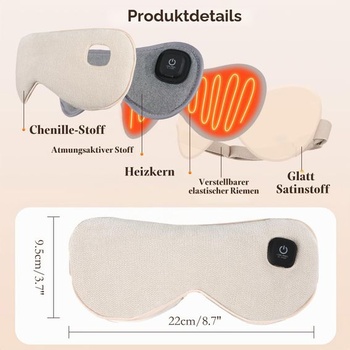 Vyhrievaná očná maska, 1500 mAh, pre suché oči