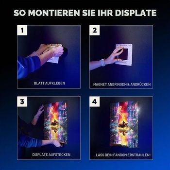 Magnetické desky Displate na kovové plakáty, samolepicí sada 3 kusů - Silné magnety k připevnění na