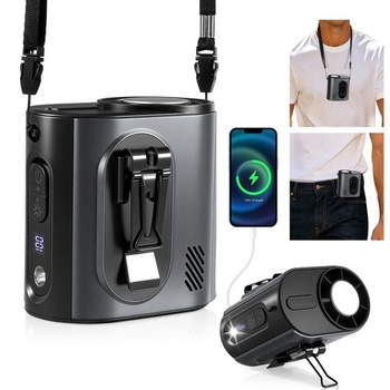 Ventilátor s klipom na pás s funkciou chladiaceho kompresie, ventilátor na opasok, prenosný handsfree