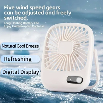 Dobíjecí stolní ventilátor, bílý