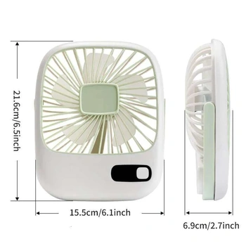 Dobíjecí stolní ventilátor, bílý