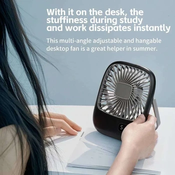 Dobíjací stolný ventilátor, biely