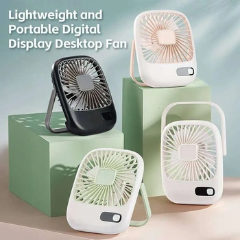 Dobíjecí stolní ventilátor, bílý