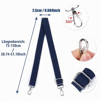 Ramenný popruh na tašku, vymeniteľné popruhy na tašku, nastaviteľná šírka 2,5 cm x 2,5 cm, modrý