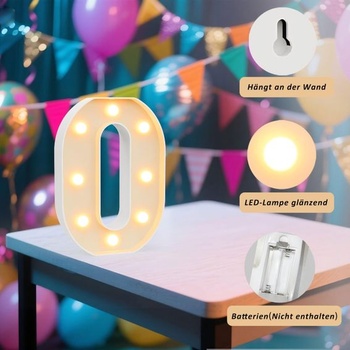 LED lampa s číslicami, osvetlené číslice 0 1 2 3 4 5 6 7 8 9, teplá a studená biela LED svietiaca