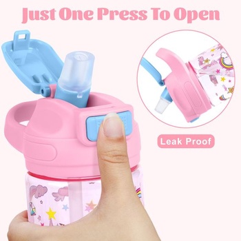 Detská fľaša na pitie decalsweet 480ml, tritánová fľaša na vodu bez BPA Unicorn Pink Unicorn 473ml