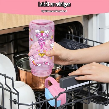 Detská fľaša na pitie decalsweet 480ml, tritánová fľaša na vodu bez BPA Unicorn Pink Unicorn 473ml