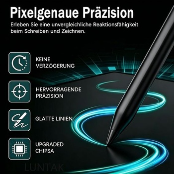 Stylus pre iPad Apple iPad 2018-2026 s rýchlym nabíjaním/odmietaním dlane, čierny
