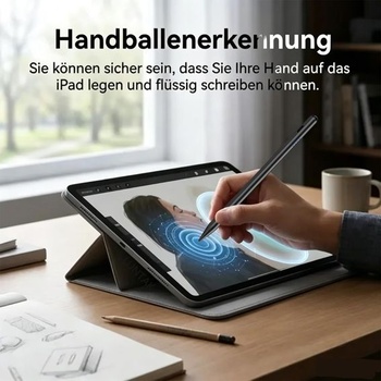 Stylus pre iPad Apple iPad 2018-2026 s rýchlym nabíjaním/odmietaním dlane, čierny