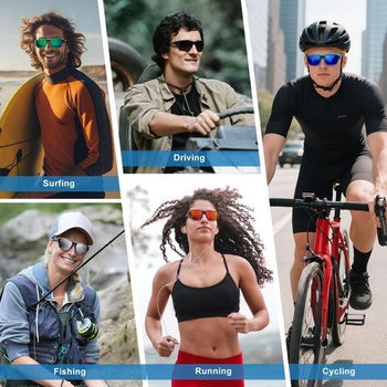 OKH 2 balenia polarizačných cyklistických okuliarov UV400 pre mužov a ženy, športové slnečné okuliare s
