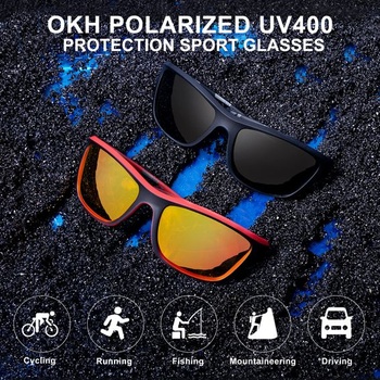 OKH 2 balenia polarizačných cyklistických okuliarov UV400 pre mužov a ženy, športové slnečné okuliare s